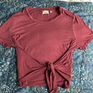 Aritzia Wilfred Rose crop top with front tie